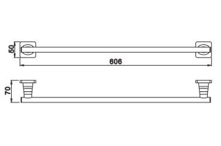Полотенцедержатель Rose RG1517H 60см чёрный